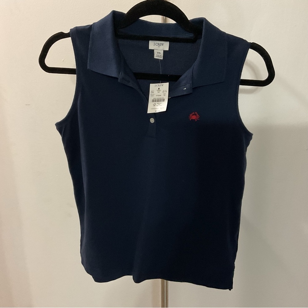 J.Crew Navy Polo Sleeveless Polo Size XS - Picture 2 of 7